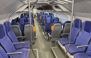 2nd class seats on a regional train from Florence to Pisa