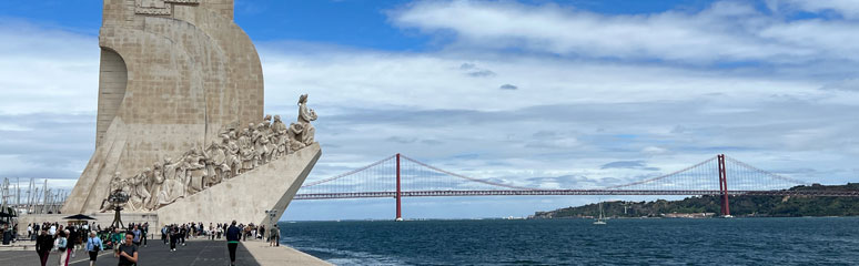 The Monument of the Discoveries and Ponte de 25 Abril