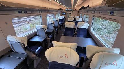 First class on the London to Holyhead train