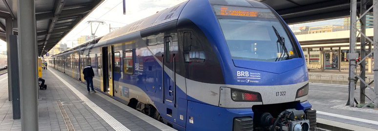 Munich to Salzburg BRB regional train at Munich Hbf