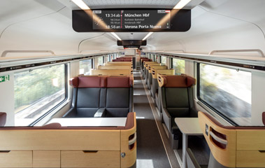 First class seats in a new generation railjet