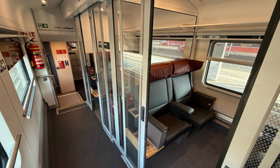 Business class seats in a new generation railjet