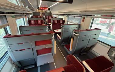 Economy class seats in a new generation railjet