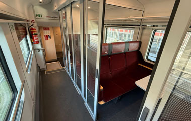 Economy class 6-seat compartment on a new generation railjet