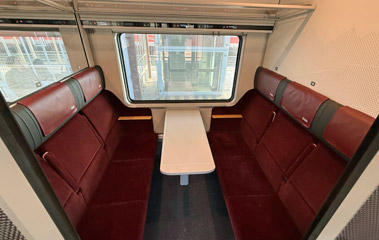 Economy class 6-seat compartment on a new generation railjet