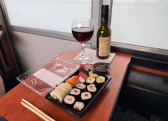 Business class on a RegioJet train from Vienna to Prague