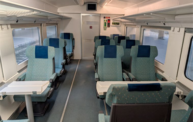 1st class seats on the train to Mostar