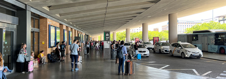 Seville Santa Justa station entrance & taxi rank