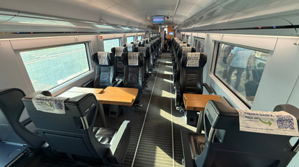 1st class seats on a YHT of the Siemens Velaro type