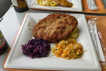 Restaurant car on the Krakow-Warsaw-Mockava train