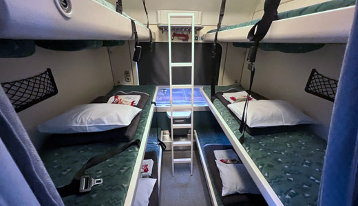 6-berth couchettes on Munich to Zagreb train